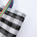 台湾製 チェック柄 モノトーン（ブラック・ホワイト） 漁師網 ナイロンバッグ (茄芷袋)｜Sサイズ 黑白格紋 茄芷袋