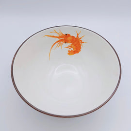 レトロ可愛い 大同磁器 海老わん おかゆ碗 飯碗 直径13.8cm｜大同磁器 4.8吋 粥碗（龍蝦）