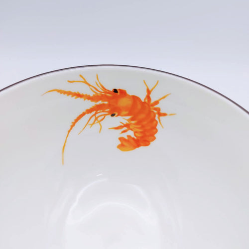 レトロ可愛い 大同磁器 海老わん おかゆ碗 飯碗 直径13.8cm｜大同磁器 4.8吋 粥碗（龍蝦）