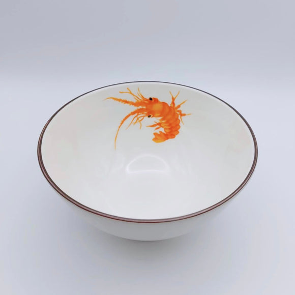 レトロ可愛い 大同磁器 海老わん おかゆ碗 飯碗 直径13.8cm｜大同磁器 4.8吋 粥碗（龍蝦）