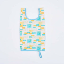 印花楽 折りたたみエコバッグ 鉄窓花タイル ライムオレンジ｜可收捲小背心袋 鐵花窗磚牆 萊姆橙黃