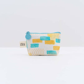 印花楽 小物入れ（ポーチ・コインケース）ファスナー付き 鉄窓花タイル ライムオレンジ｜小東西拉鏈包 鐵花窗磚牆 萊姆橙黃