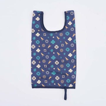 印花楽 折りたたみエコバッグ クラシック柄 落ち着きブルー｜可收捲小背心袋 經典花色 沉穩藍