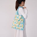 印花楽 肩掛けエコバッグ 鉄窓花タイル ライムオレンジ｜中型側揹背心袋 鐵花窗磚牆 萊姆橙黃