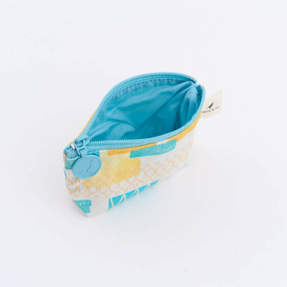 印花楽 小物入れ（ポーチ・コインケース）ファスナー付き 鉄窓花タイル ライムオレンジ｜小東西拉鏈包 鐵花窗磚牆 萊姆橙黃