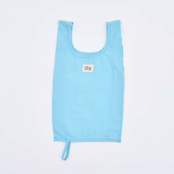 印花楽 折りたたみエコバッグ 鉄窓花タイル ライムオレンジ｜可收捲小背心袋 鐵花窗磚牆 萊姆橙黃