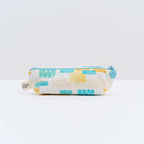 印花楽 ペンケース 鉄窓花タイル ライムオレンジ｜拉鏈筆袋 鐵花窗磚牆 萊姆橙黃