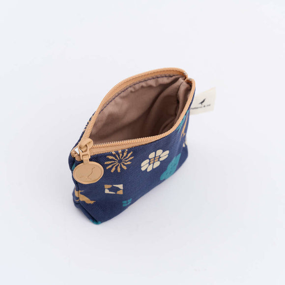 印花楽 小物入れ（ポーチ・コインケース）ファスナー付き クラシック柄 落ち着きブルー｜小東西拉鏈包 經典花色 沉穩藍