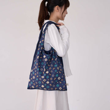印花楽 肩掛けエコバッグ クラシック柄 落ち着きブルー｜中型側揹背心袋 經典花色 沉穩藍
