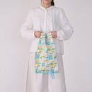 印花楽 折りたたみエコバッグ 鉄窓花タイル ライムオレンジ｜可收捲小背心袋 鐵花窗磚牆 萊姆橙黃