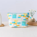 印花楽 台形ポーチ ファスナー付き 鉄窓花タイル ライムオレンジ｜拉鏈梯形收納包 鐵花窗磚牆 萊姆橙黃