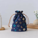 印花楽 巾着ポーチ クラシック柄 落ち着きブルー｜束口小物袋 經典花色 沉穩藍