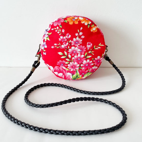 Hakka Rainy 客家花布 丸いミニショルダーバッグ｜圓形肩背包｜台湾花布