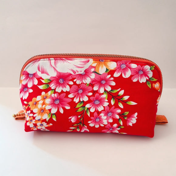 Hakka Rainy 客家花布 シェルポーチ｜貝殼化妝包｜台湾花布