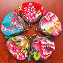 Hakka Rainy 客家花布 がま口コインケース（小銭入り）｜古銅金口金零錢包｜台湾花布