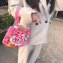 Hakka Rainy 客家花布マグネットボタン付きラウンドトートバッグ｜手提磁扣圓弧包｜台湾花布-4