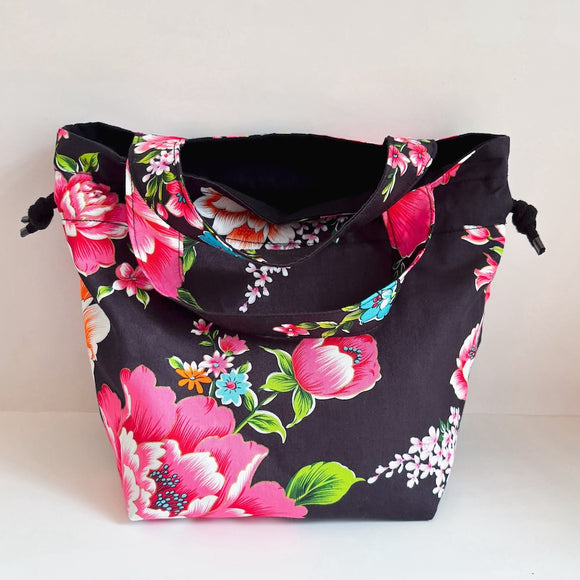 Hakka Rainy 客家花布 巾着バッグ（ランチバッグ）｜手提束口袋（便當袋）｜台湾花布