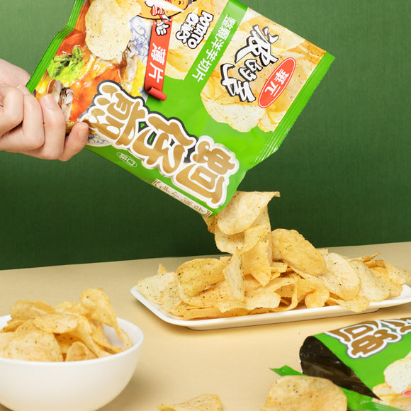 華元波的多 蚵仔煎 薄片｜牡蠣オムレツ味 ポテトチップス うすぎり 56g