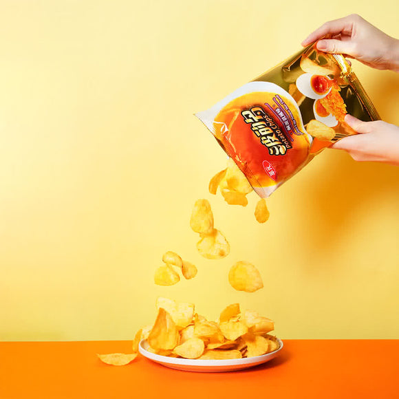 華元 塩漬け卵黄風味 ポテトチップス｜華元 波的多洋芋片 鹹蛋黃風味 59.5g