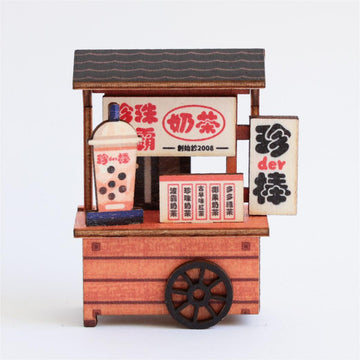 猴子設計 Monkey Design DIY台湾屋台マグネット（組み立て式） タピオカミルクティー屋台｜DIY攤車磁鐵 珍奶攤