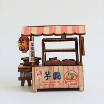 猴子設計 Monkey Design DIY台湾屋台マグネット（組み立て式） 九份タロイモ団子｜DIY攤車磁鐵 九份芋圓