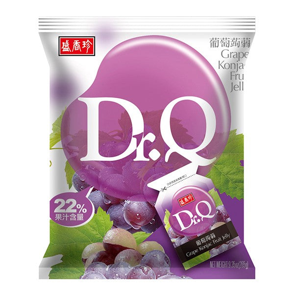 盛香珍 Dr.Q 蒟蒻ゼリー ぶどう風味｜Dr.Q葡萄蒟蒻 265g（約12-14個入/パック）
