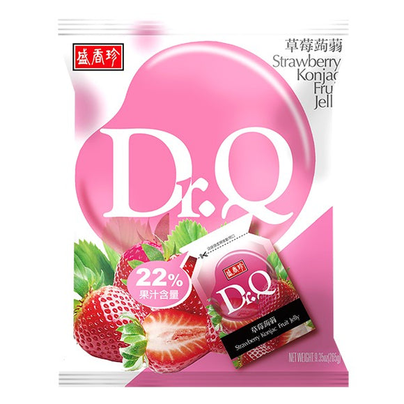盛香珍 Dr.Q 蒟蒻ゼリー いちご風味｜Dr.Q草莓蒟蒻 265g（約12-14個入/パック）