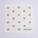 Cosi 台湾製 台湾漁師網ナイロンバッグ柄 ハンドタオル（ハンカチ）ガーゼ生地 x タオル生地 デュアルデザイン 27x27cm｜Cosi 茄芷袋 手帕巾（紗布面 x 毛巾面）