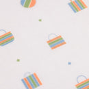 Cosi 台湾製 台湾漁師網ナイロンバッグ柄 ハンドタオル（ハンカチ）ガーゼ生地 x タオル生地 デュアルデザイン 27x27cm｜Cosi 茄芷袋 手帕巾（紗布面 x 毛巾面）