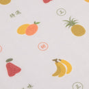 Cosi 台湾製 台湾フルーツ柄 ハンドタオル（ハンカチ）ガーゼ生地 x タオル生地 デュアルデザイン 27x27cm｜Cosi 台灣水果 手帕巾（紗布面 x 毛巾面）