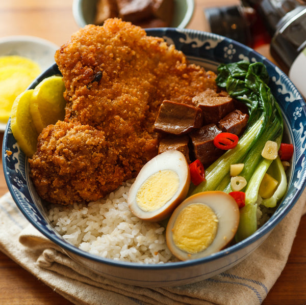 台湾レトロキーホルダー 排骨飯（パイコー飯）ミニチュア｜台灣懷舊復古鑰匙圈 排骨飯 鑰匙圈