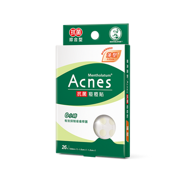 台湾メンソレータム Acnes ニキビパッチ（ニキビ隠しシール）抗菌総合型 スリムタイプ 26枚入｜曼秀雷敦 抗菌痘痘貼 薄型 綜合型｜男女兼用