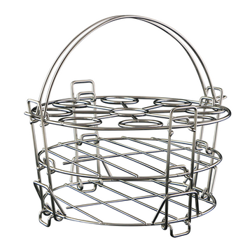 電鍋便利道具 ステンレス製 ⁡3段ラック 蒸しラック 卵蒸しスタンド｜不鏽鋼三段蒸架