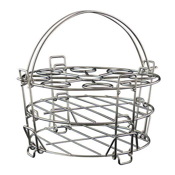 電鍋便利道具 ステンレス製 ⁡3段ラック 蒸しラック 卵蒸しスタンド｜不鏽鋼三段蒸架