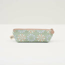 印花楽 ペンケース 黒鳥サークル柄 春のガーデングリーン｜拉鏈筆袋 烏秋圈圈 春綠花園