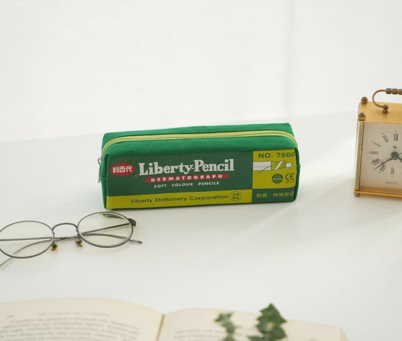 レトロ可愛い 台湾 利百代 7600油性クレヨン パッケージデザイン柄 ペンケース｜利百代 7600紙捲油蠟筆 筆袋