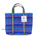 台湾製 ブルーボーダー柄 漁師網 ナイロンバッグ (茄芷袋)｜Sサイズ｜藍色線條款 茄芷袋