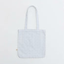 印花楽 角丸トートバッグ レトロ窓ガラス柄 グレイッシュブルー｜圓角方形購物袋 玻璃海棠 寧靜灰藍