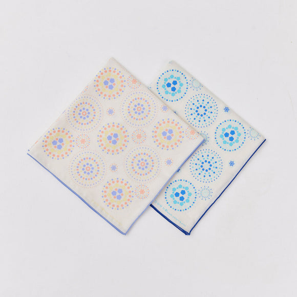 印花楽 風呂敷 花火 サマーブルー＆イエロー｜包布巾 煙火 夏夢藍黃