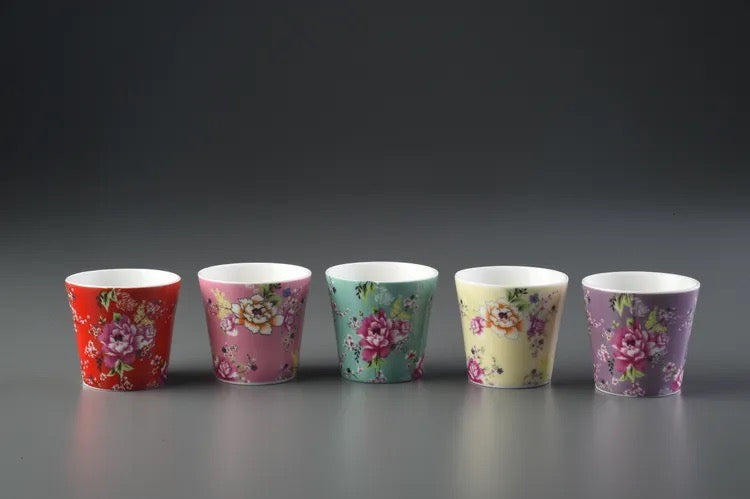 台湾花布（客家花布）柄 茶具 ティーカップ ピンク｜台灣花布（客家花