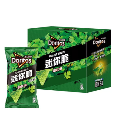 台湾限定 ドリトス ミニクリスピー パクチー（コリアンダー）味｜192g（小袋タイプ・48gx4パック）｜多力多滋 迷你脆香菜口味192g