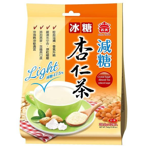 義美 IMEI インスタント杏仁茶（アーモンドドリンク）甘さ控えめ｜義美 冰糖杏仁茶（減糖） 342g