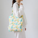 印花楽 角丸トートバッグ 鉄窓花タイル ライムオレンジ｜圓角方形購物袋 鐵花窗磚牆 萊姆橙黃