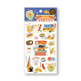 ニャーニャー台湾 透明デコレーションシール 夜市｜喵喵好台味透明裝飾貼紙 夜市