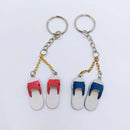 台湾レトロキーホルダー 青白サンダル ミニチュア（レッド）｜台灣懷舊復古鑰匙圈 藍白拖（紅）