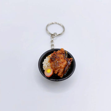 台湾レトロキーホルダー 排骨飯（パイコー飯）ミニチュア｜台灣懷舊復古鑰匙圈 排骨飯 鑰匙圈