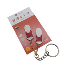 台湾レトロキーホルダー 青白サンダル ミニチュア（レッド）｜台灣懷舊復古鑰匙圈 藍白拖（紅）