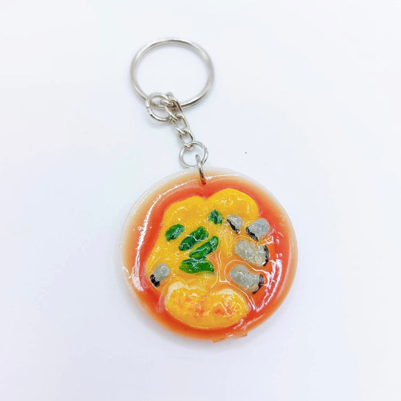台湾レトロキーホルダー 蚵仔煎（オアチェン・台湾牡蠣オムレツ） ミニチュア｜台灣懷舊復古鑰匙圈 蚵仔煎 鑰匙圈