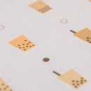 Cosi 台湾製 タピオカ柄 ハンドタオル（ハンカチ）ガーゼ生地 x タオル生地 デュアルデザイン 27x27cm｜Cosi 珍珠奶茶 手帕巾（紗布面 x 毛巾面）