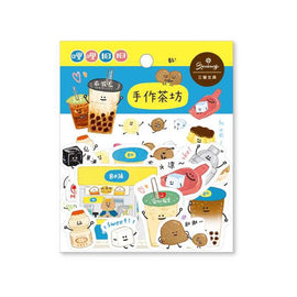 RIRIKOKO 台湾商店街テーマ ステッカーパック 30種類デザインステッカー入（タピオカ屋）｜哩哩扣扣 商店街貼紙包（手作茶坊）